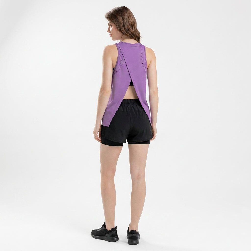 Morado - Deportiva sin mangas