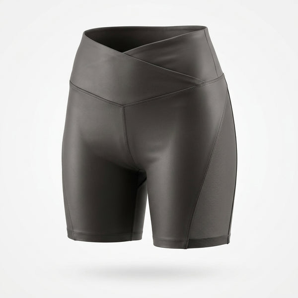 Short Malla Efecto Cuero